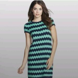 Lily Pulitzer Chevron Patterned Green and Black Dress